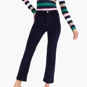 NWT J.Crew Velvet Billie Demi Boot Crop Jeans